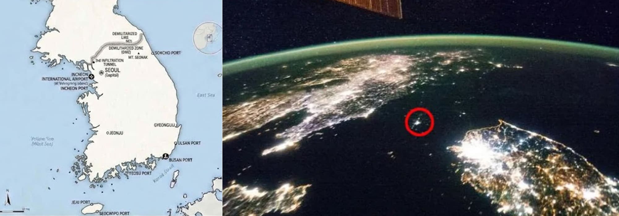 한반도 위성사진